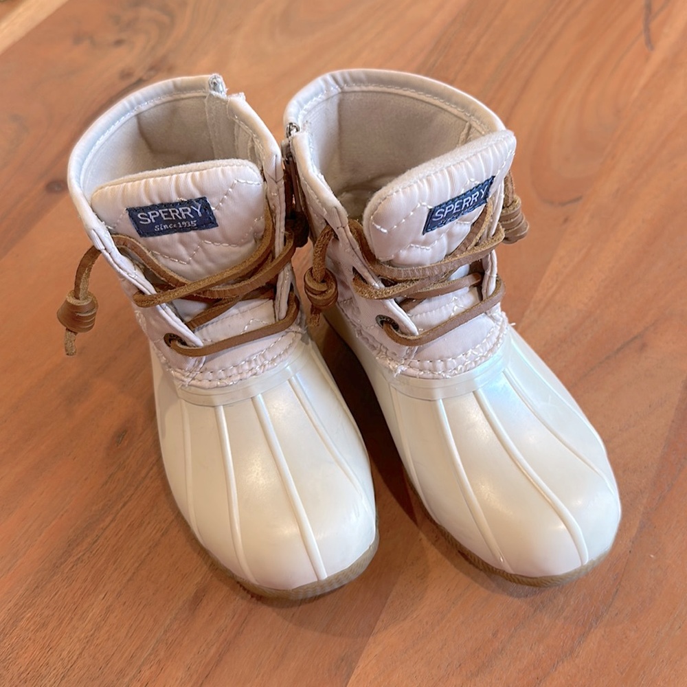 SPERRY Kids Saltwater Duck Boots - beige